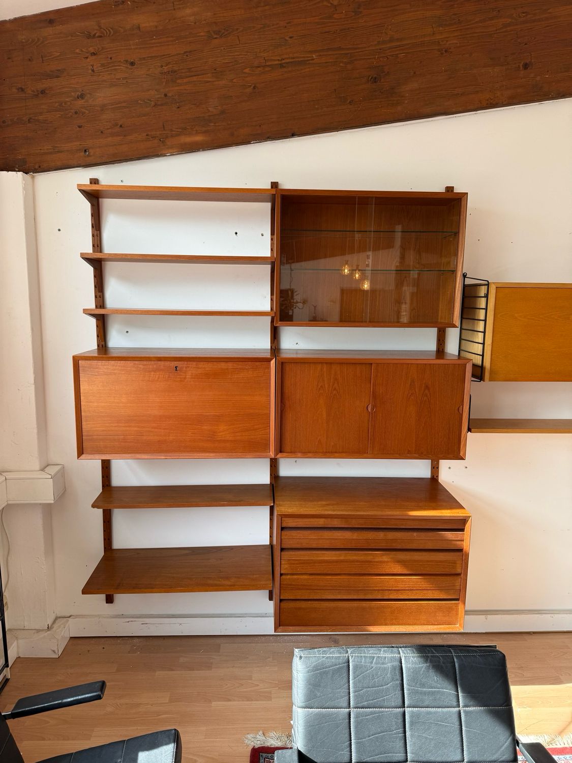 Poul Cadovius Wandregal Leiterregal Teak Mid Century Vintage