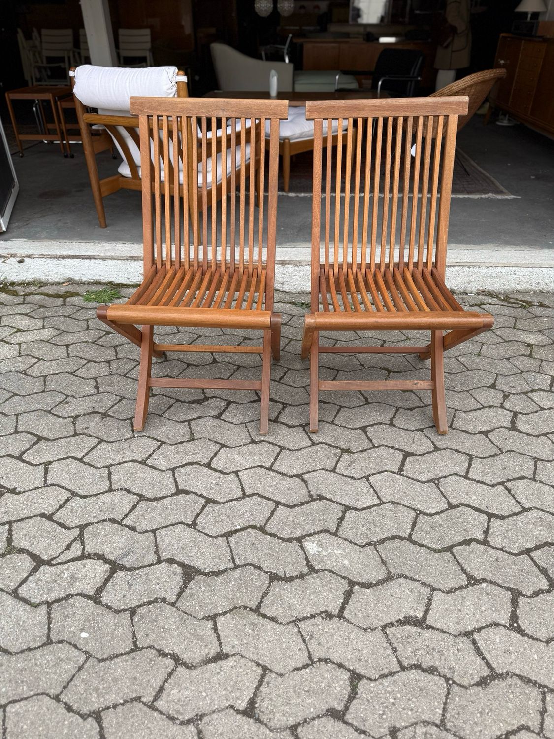 Teak Gartenstuhl Klappstuhl Stuhl 1von2
