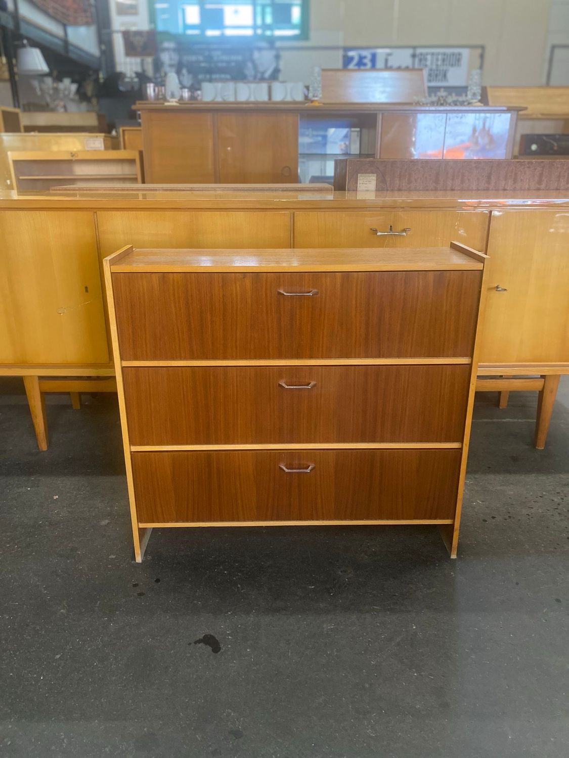 Schuhschrank Kommode Mid Century Vintage