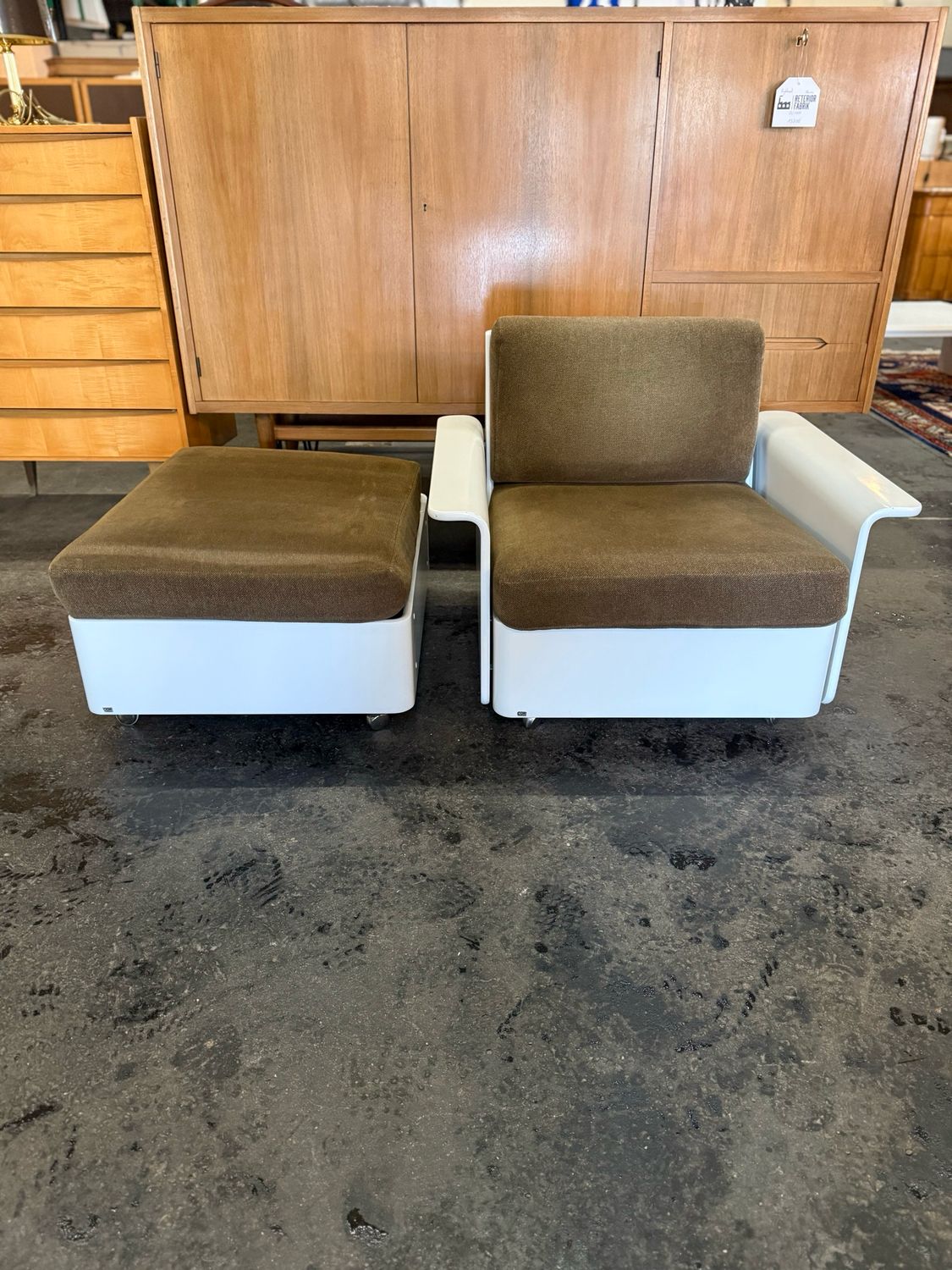 Cor Sessel Lounge Chair Ära Möller Luigi Colani Space Age mit Hocker