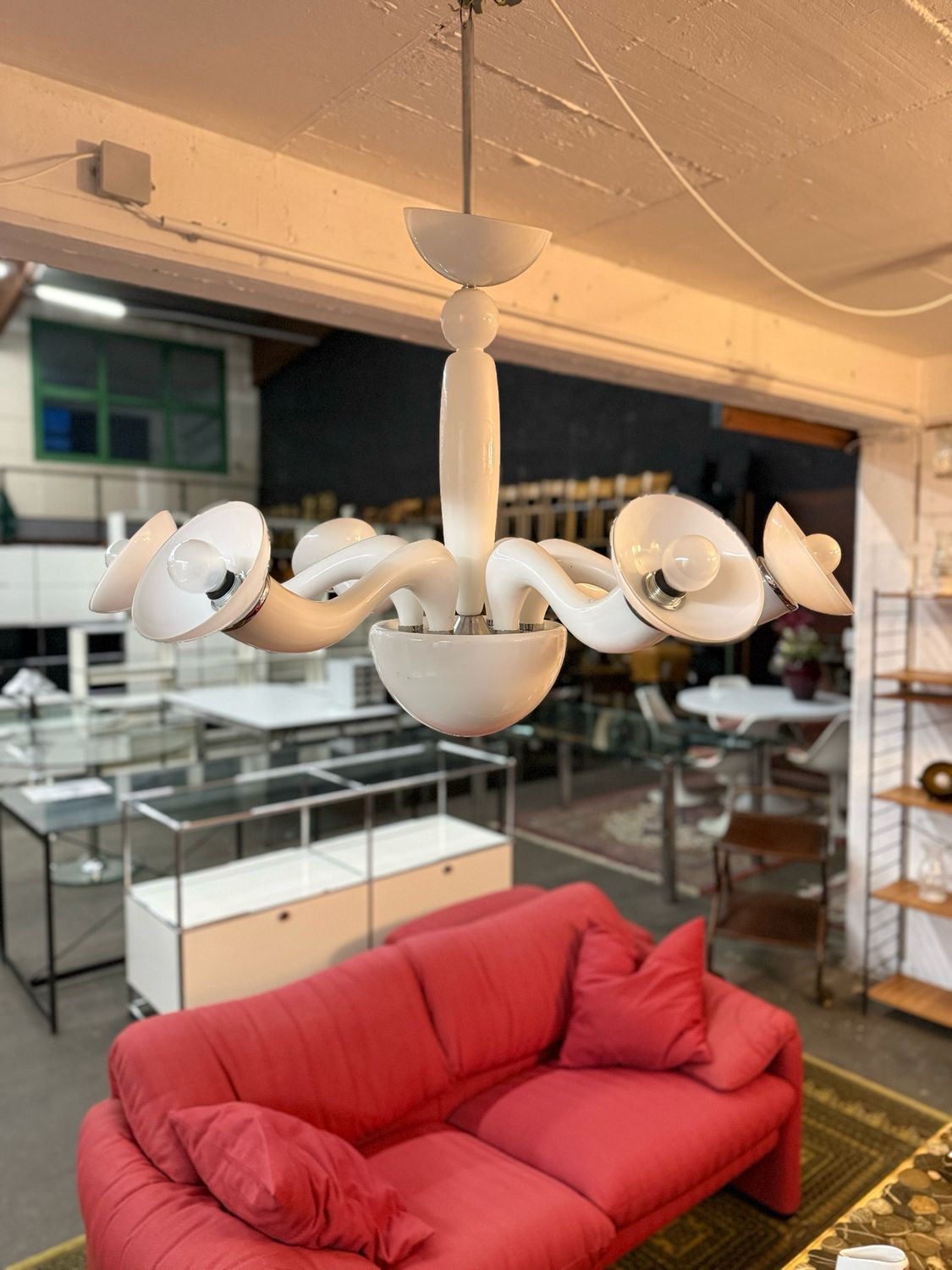 Artemide Leda Leuchter Opal Glas Deckenlampe Kronleuchter