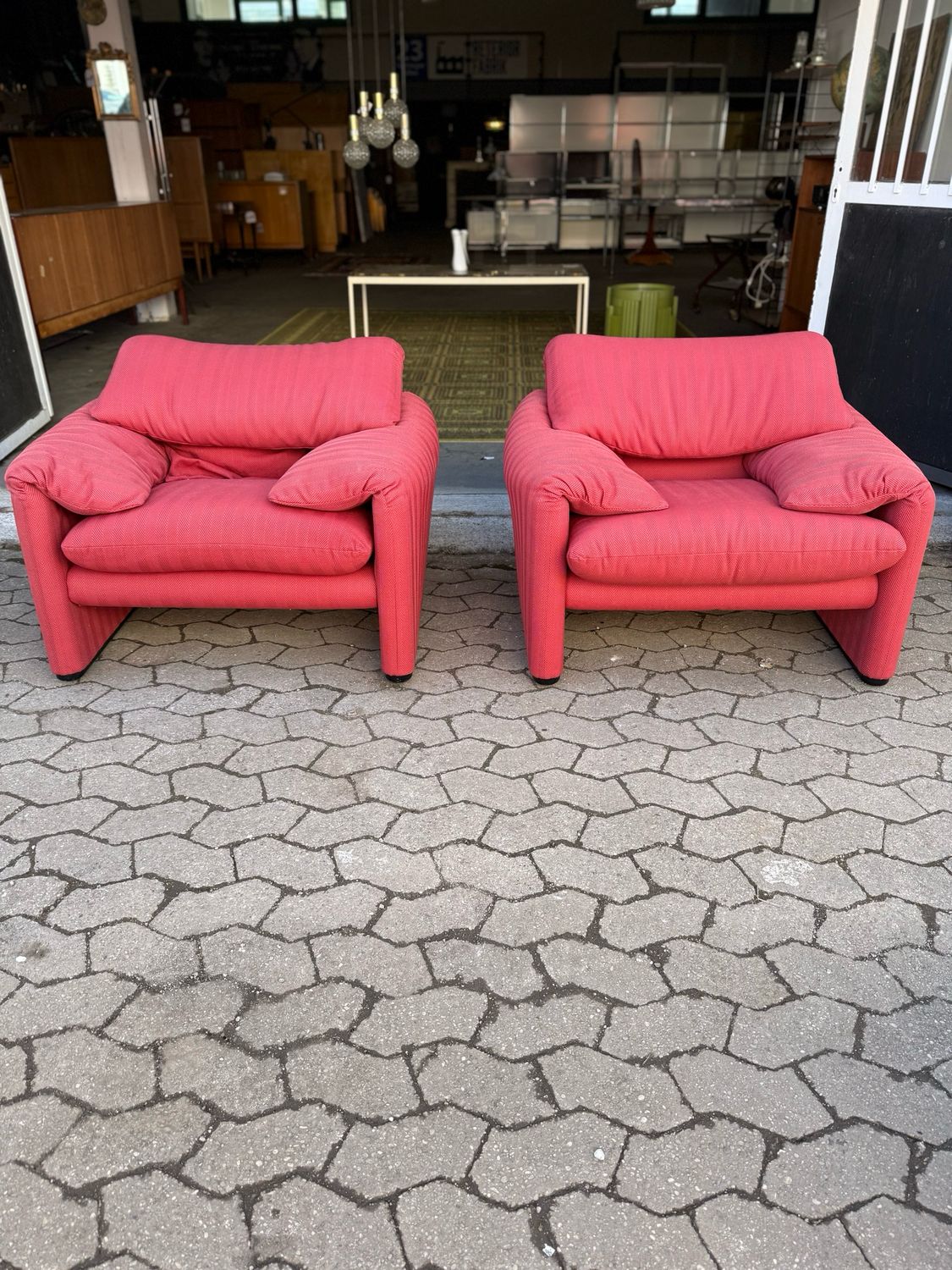 Cassina Maralunga Sessel Hocker 1von2 Vintage