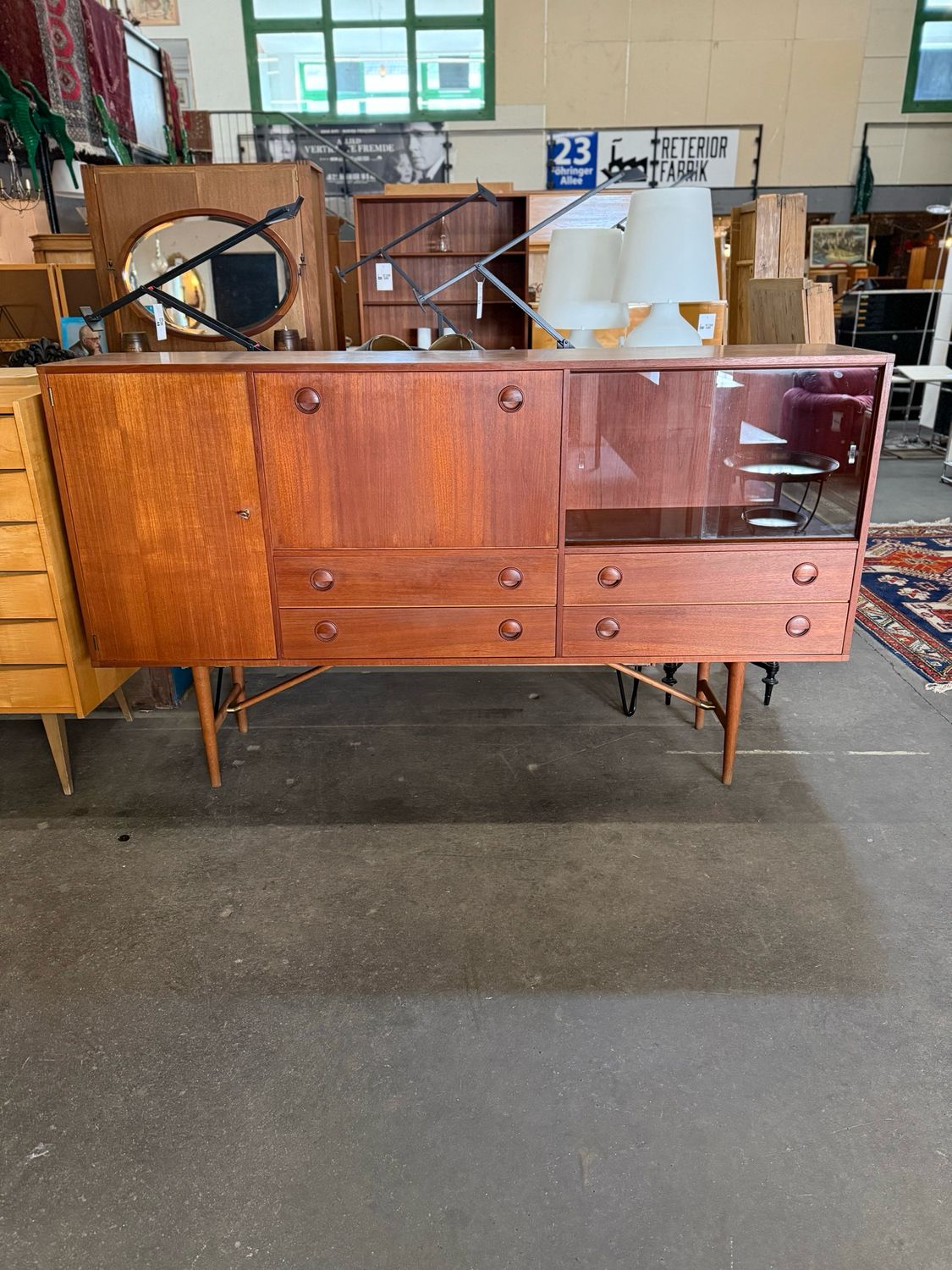 Highboard Sideboard Schrank Danish Teak Mid Century Vintage
