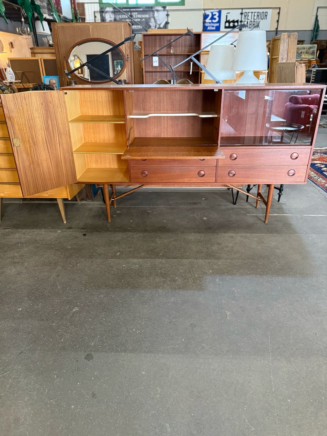 Highboard Sideboard Schrank Danish Teak Mid Century Vintage
