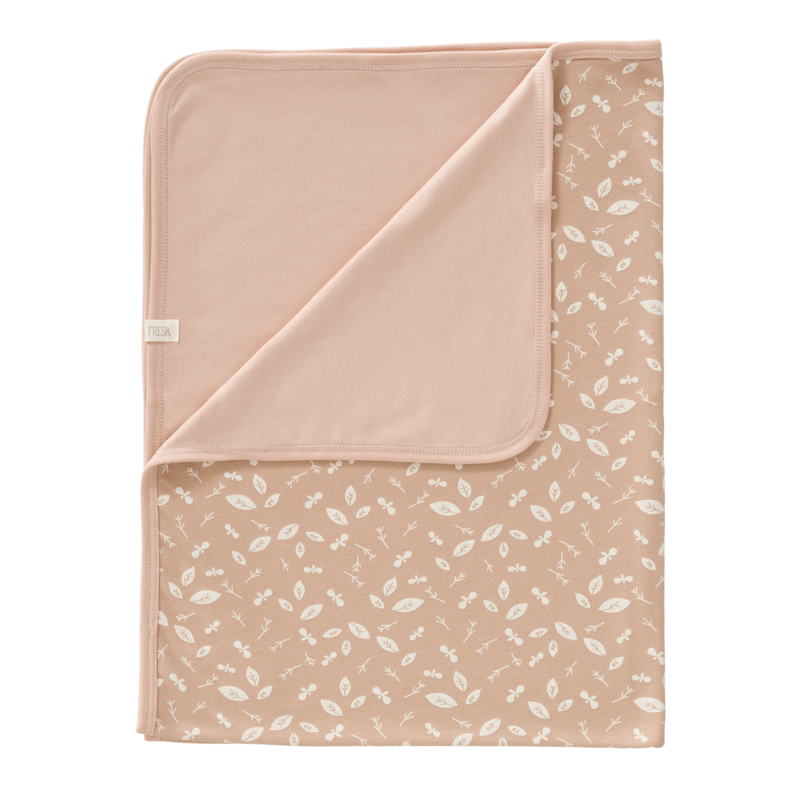 Babydecke "blätter rose"