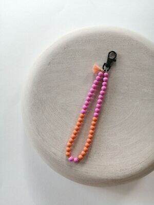 Handykette short "hot pink meets orange"