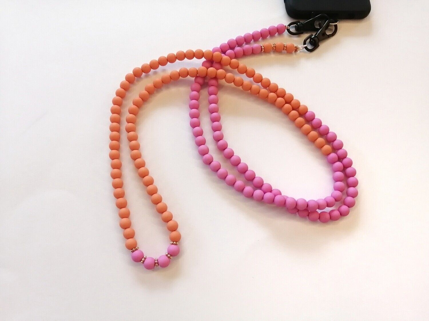 Handykette "hot pink meets orange"