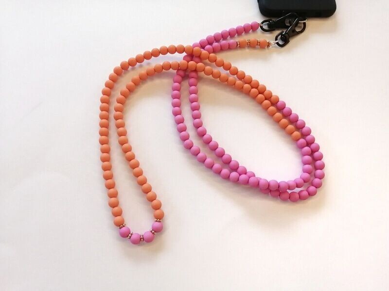 Handykette "hot pink meets orange"