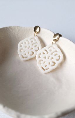 Ohrringe "belle" offwhite