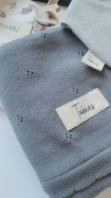 Baby-Strickdecke "pointelle" grau