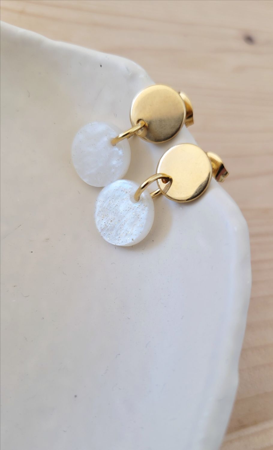 Ohrringe "petit" offwhite-sparkle