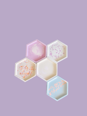 Deko Teller  "hexagon" colour