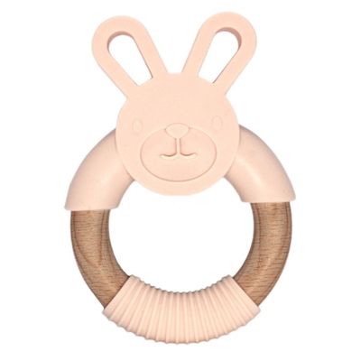 Silikon-Beißring "hase" rosa