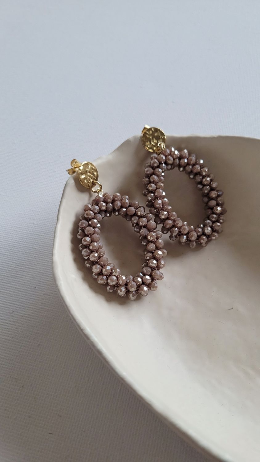 Ohrringe "glam" taupe