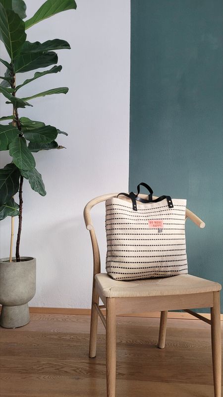 Shopper "happy black stripe" - Einzelstück