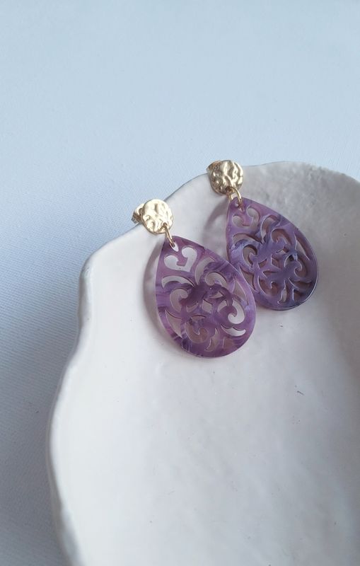 Ohrringe "drop"  dusty purple