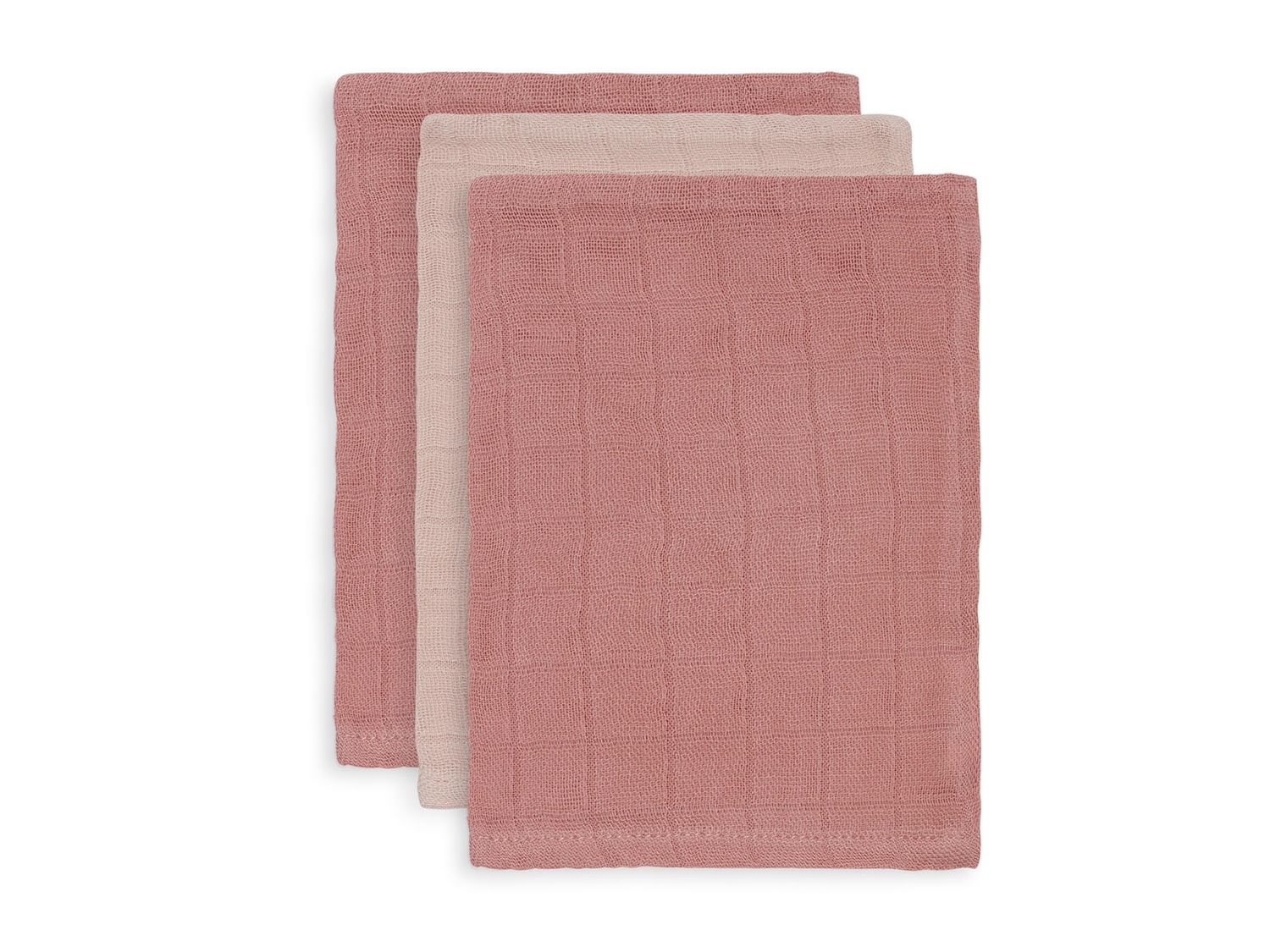 Musselin Waschlappen 3er Pack "rosy"