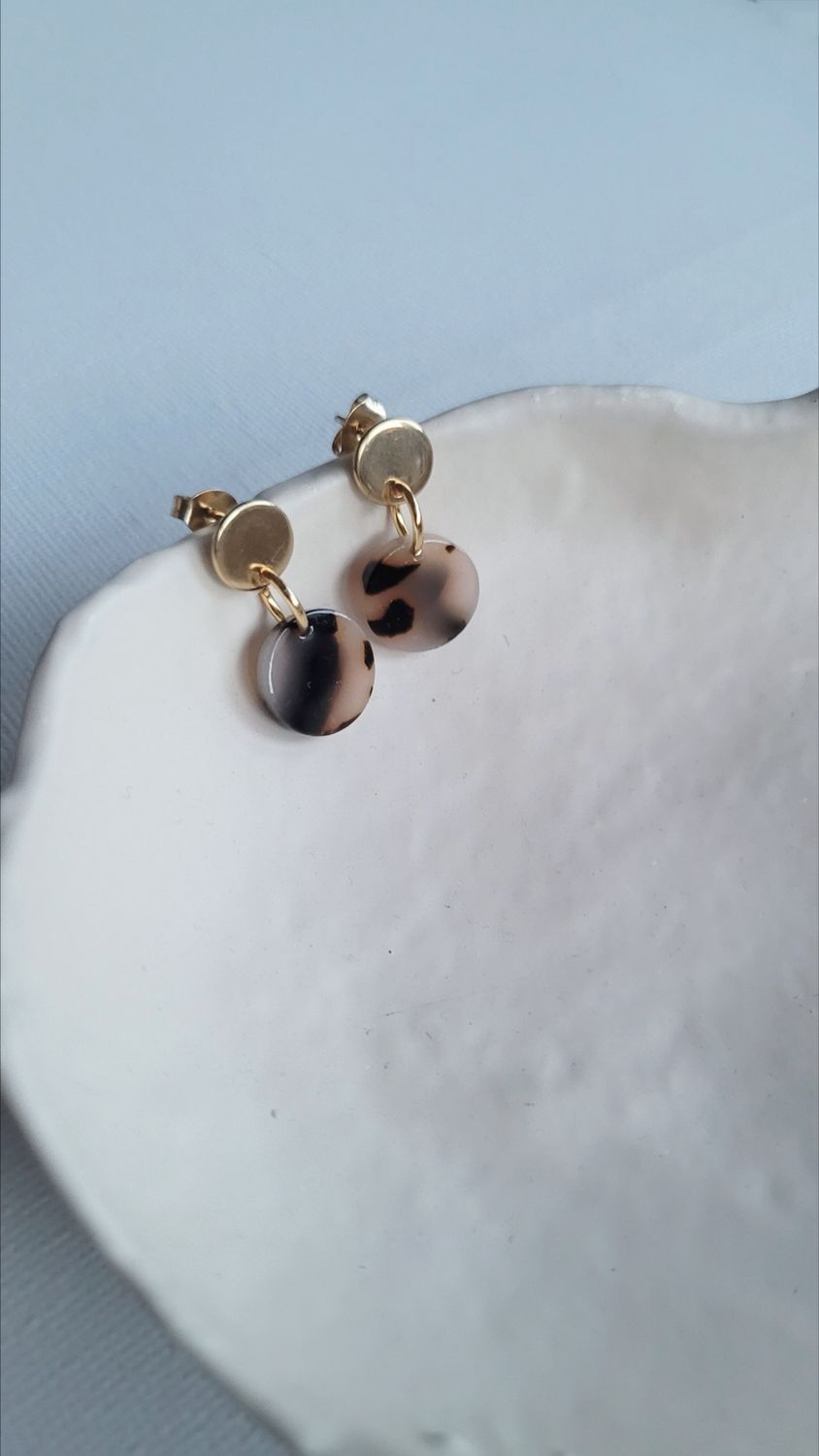 Ohrringe "petit" beige-braun