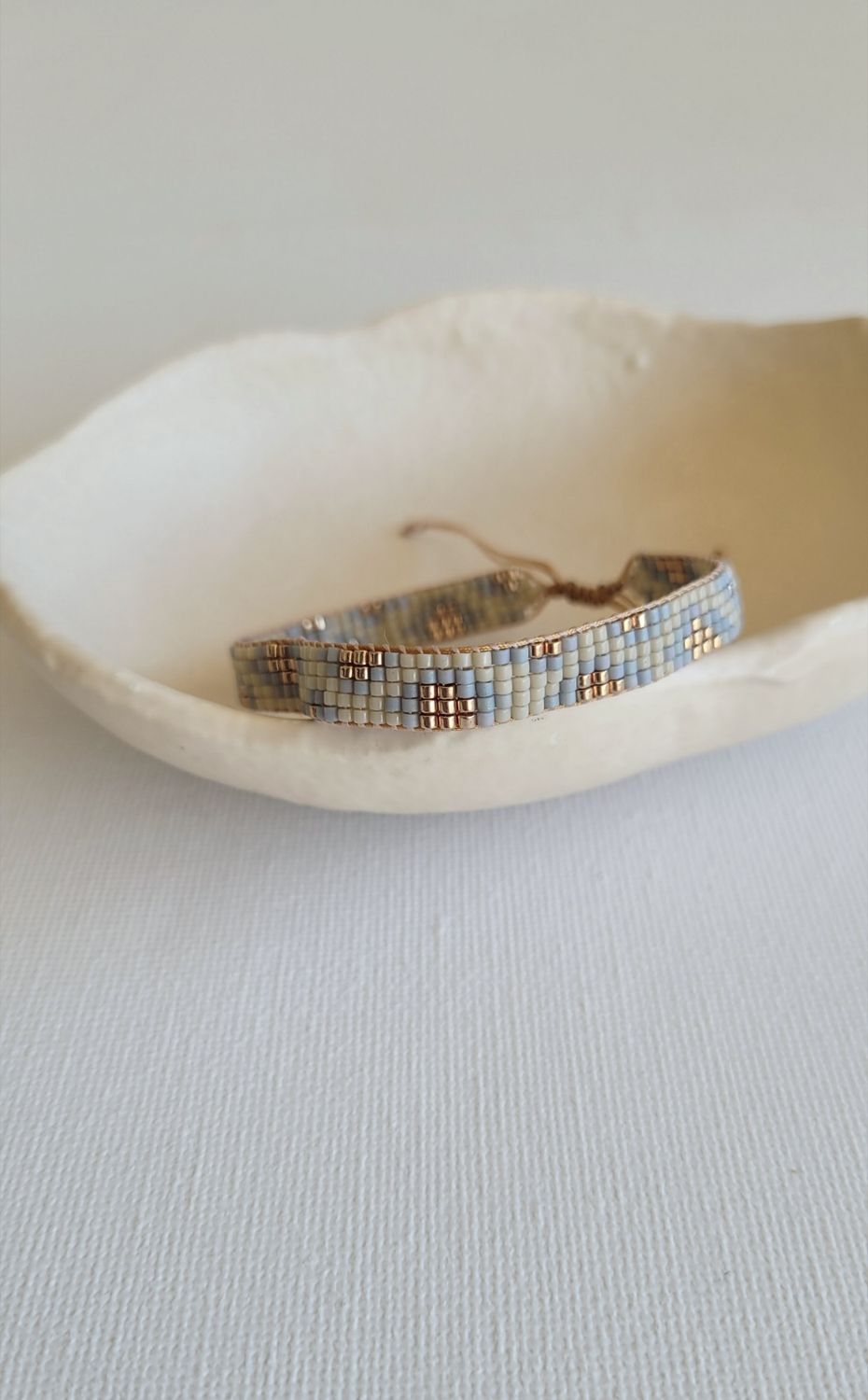 Web-Armband "leo" rauchgrün-nebelgrau