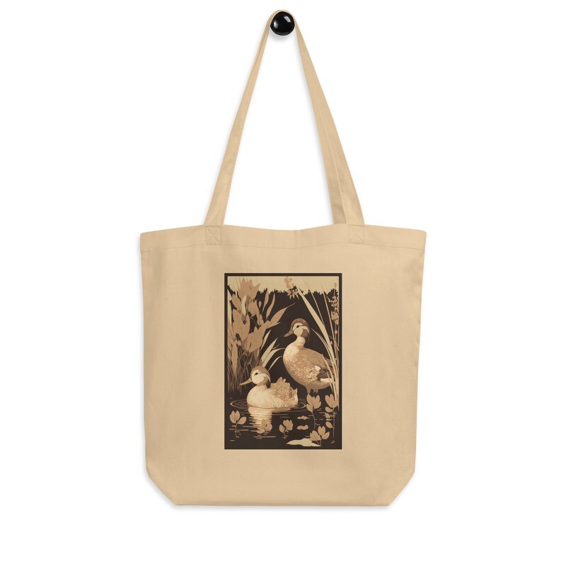 Ducks Organic Tote Bag - 100% Cotton | Grocery Bag | Jute Bag | Accessories | Duck Lover | Art Bag | Cute Totebag