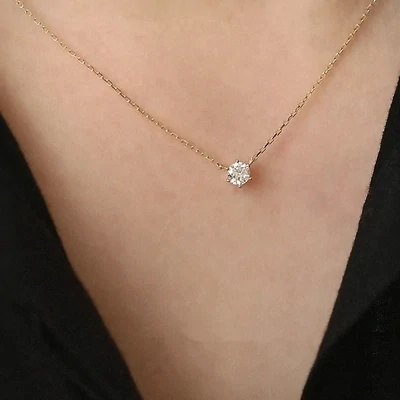 Silver Necklace Versatile Single Sparkling Zircon