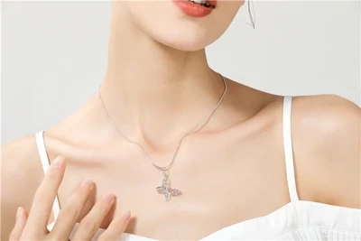 Silver Butterfly Pendant Necklace