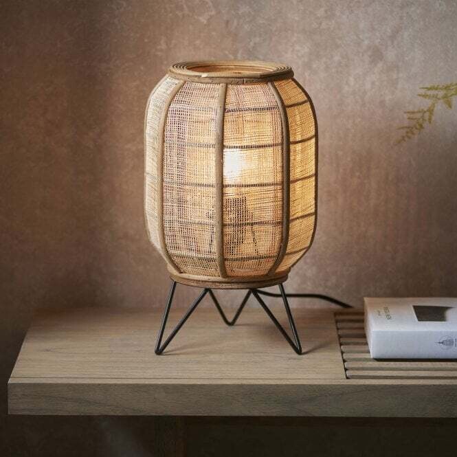 Boosh direct Zaire table lamp handmade in wood and linen
