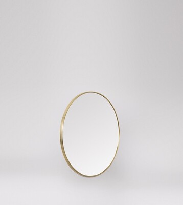 Swoon Lark Small Round Mirror in Brass