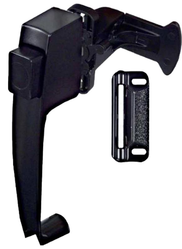 Black Push Button Door Latch