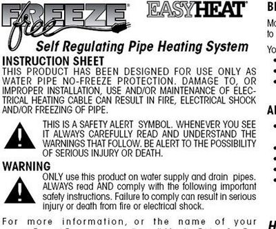 EasyHeat Instructions