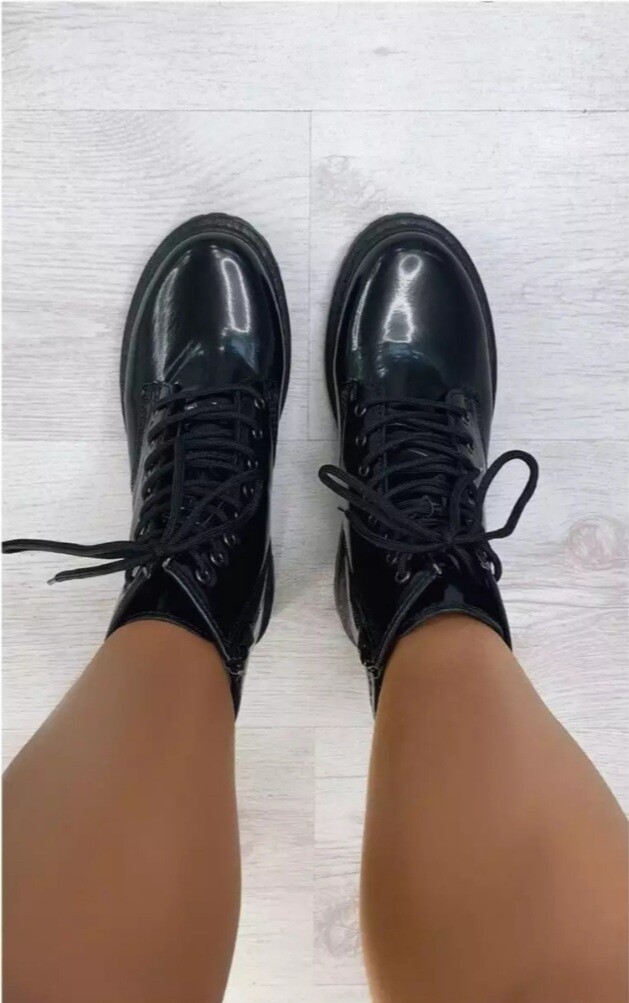 Black Lace up ankle boots