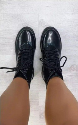 Black Lace up ankle boots