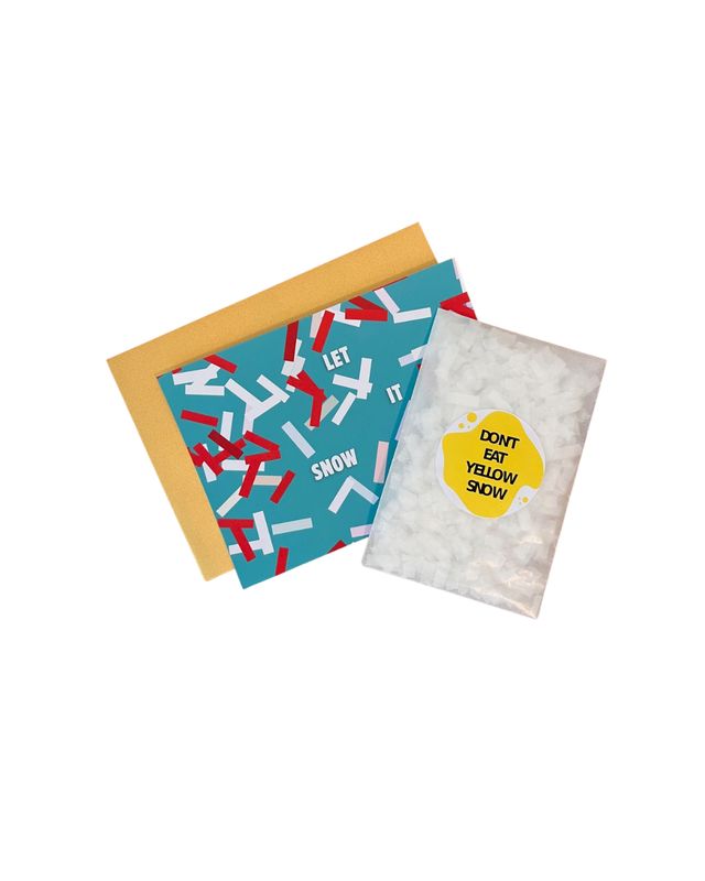 Kerstkaart Do not eat yellow snow