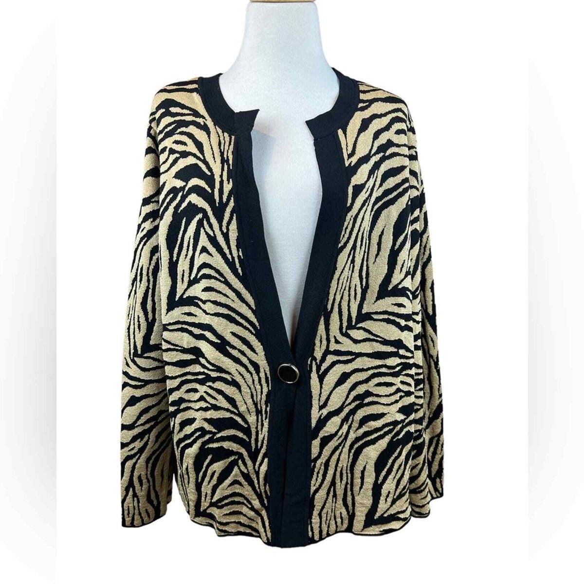 Jones New York Animal Print Cardigan
