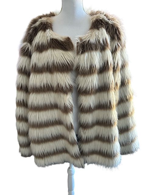 Red Snap-Faux Fur Jacket