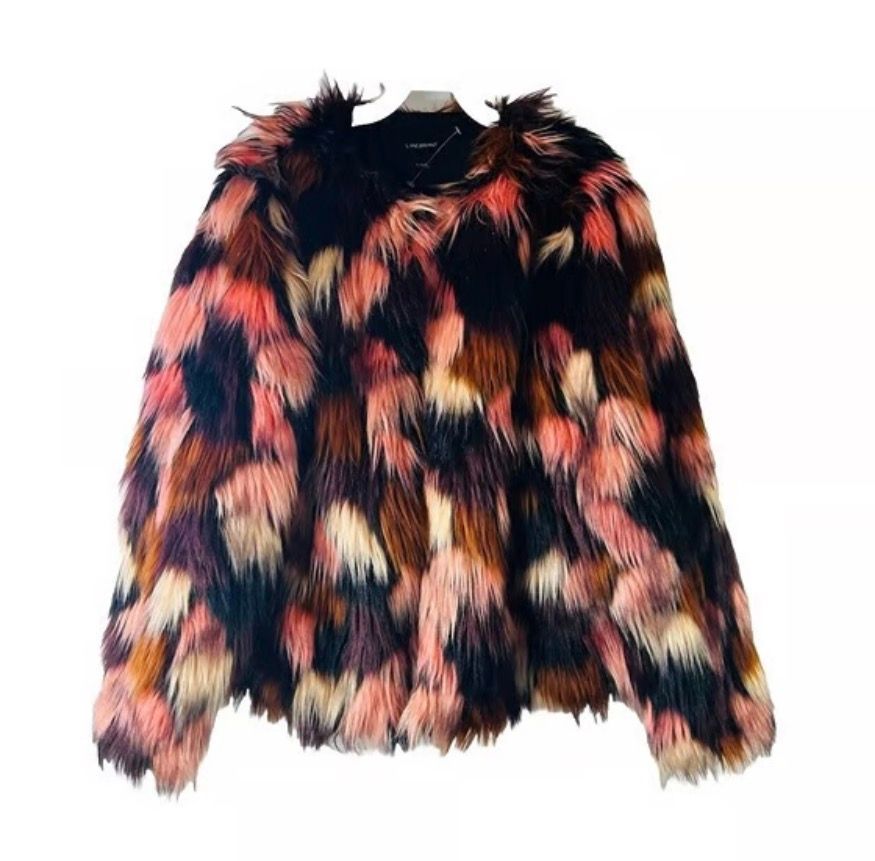Lane Bryant Multi-Color Faux Fur Coat