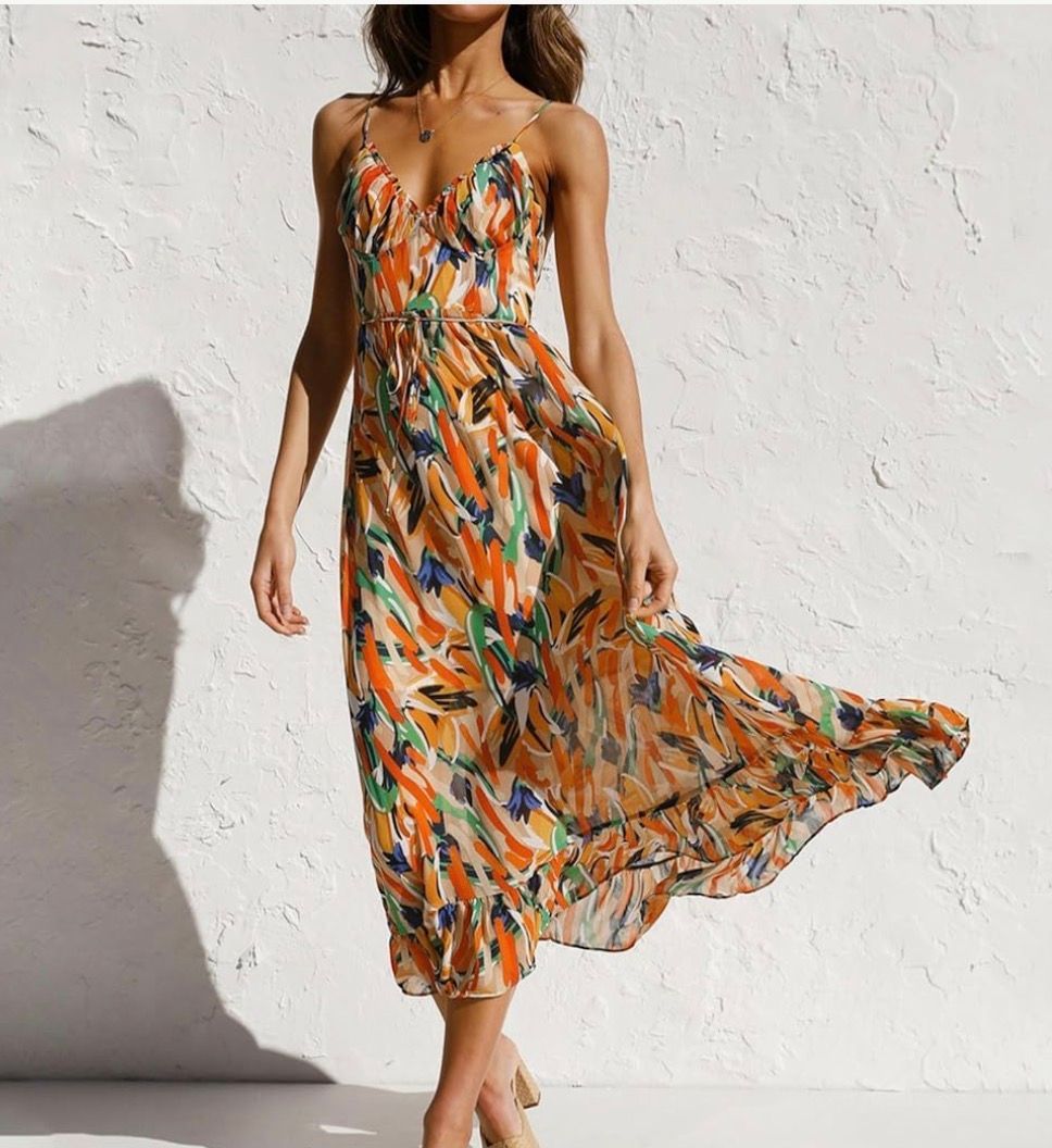 Multi-Color Print Dress