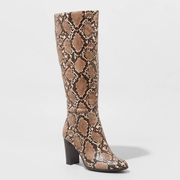 Snakeskin Knee Boots NWT