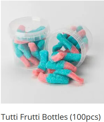 Mega Tubz Tutti Frutti Bottles 100 * 90 gr