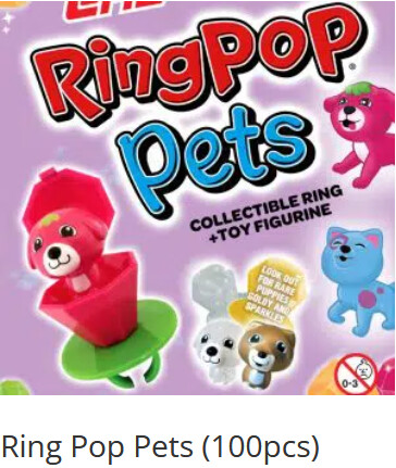 Ring Pop Pets (65mm Kapseln) 100 Stück