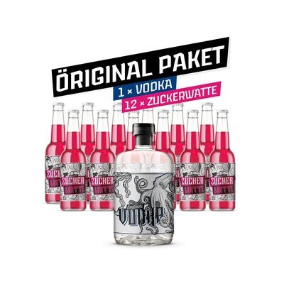 Öriginal Paket “Vodka-Zuckerwatte” 12x Öriginal Zuckerwatte & 1x Vodka