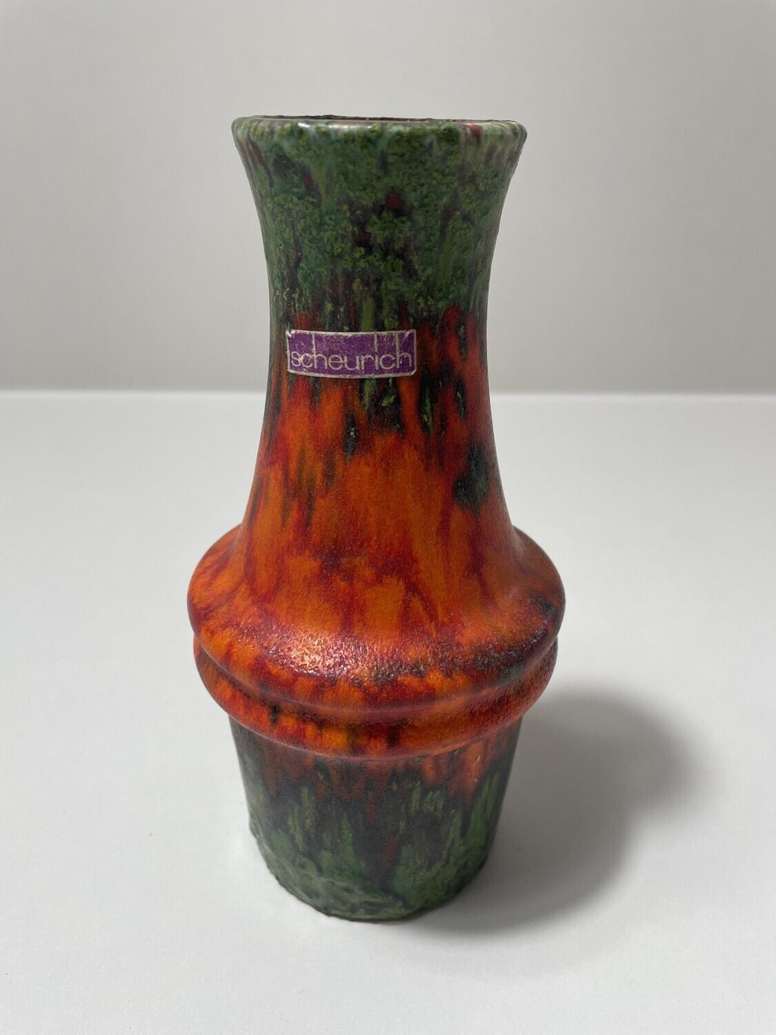 Keramikvase rot/grün Scheurich 70er