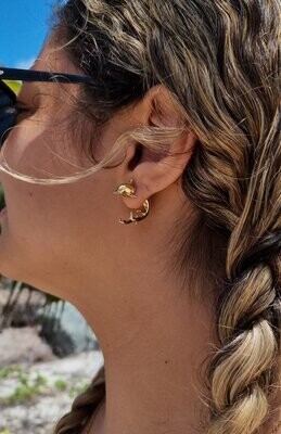 Gold Hammerhead Shark Earrings