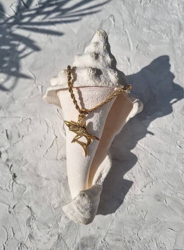 kāne - Gold Mako Shark Necklace