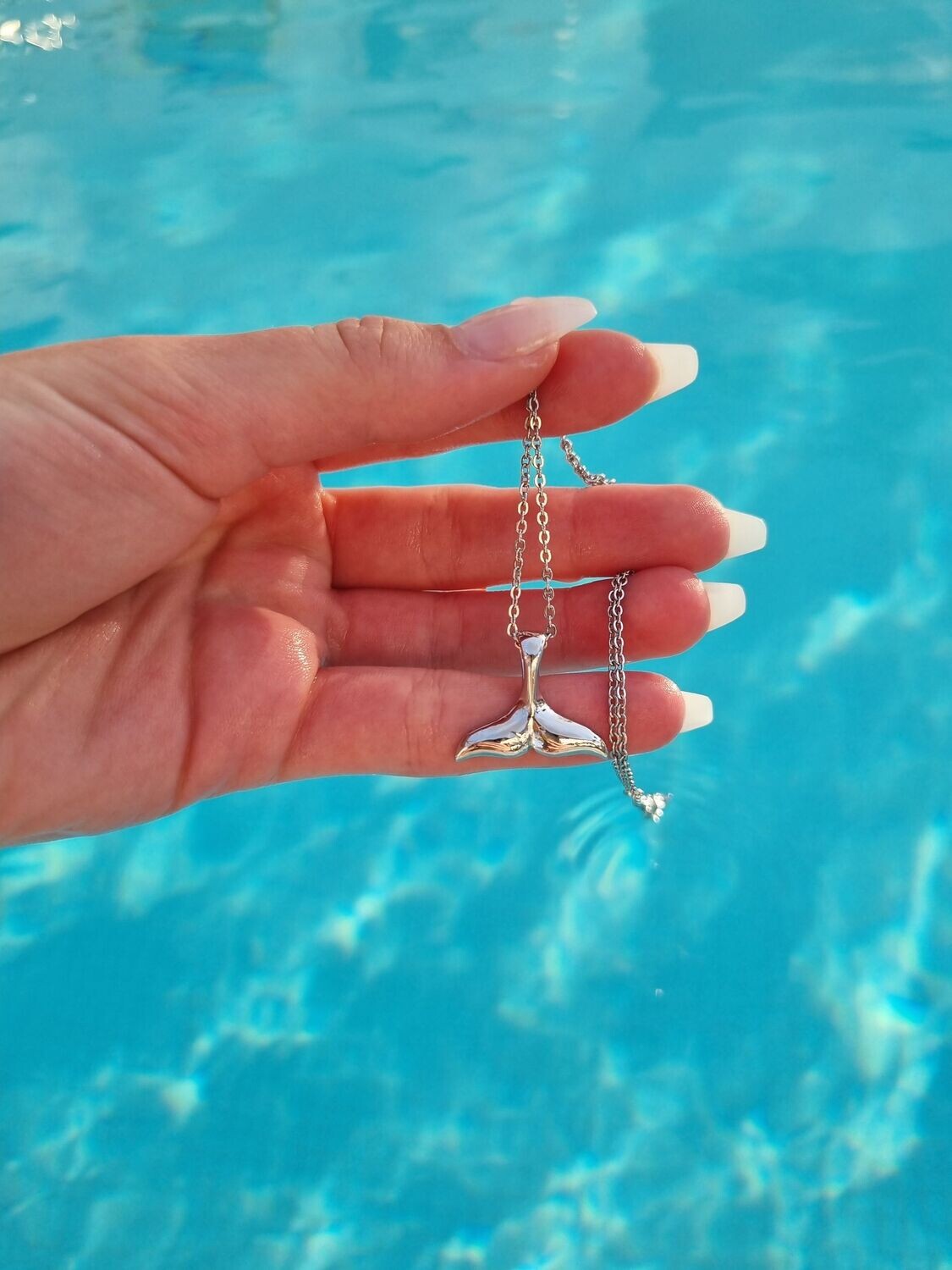 Silver Whale Tail Necklace