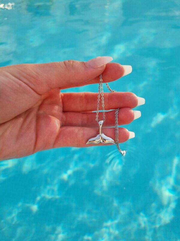 Silver Whale Tail Necklace