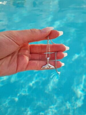 Silver Whale Tail Necklace