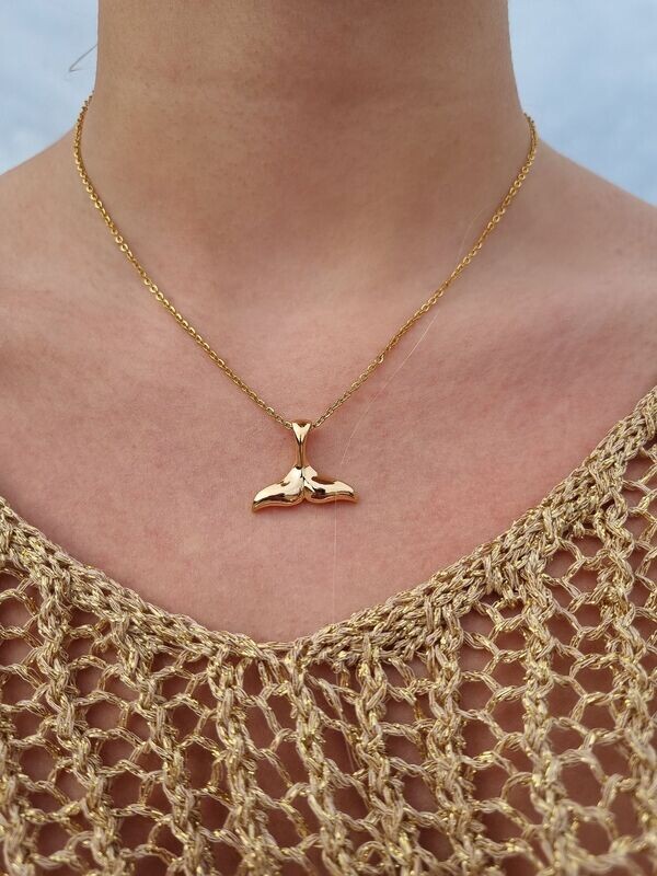 Gold Whale Tail Necklace