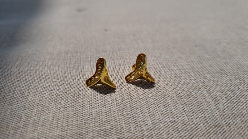 Gold Shark Tooth Earrings