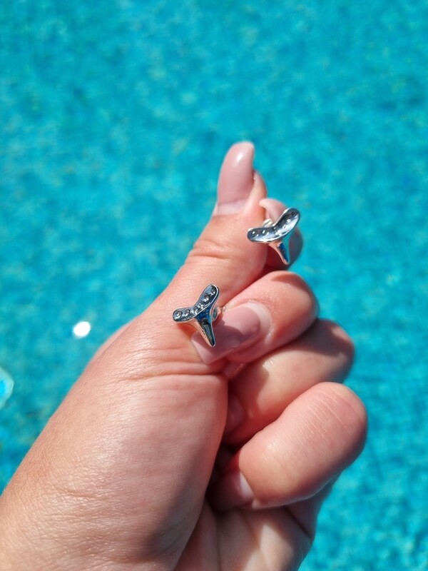 Silver Shark Tooth Earrings